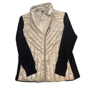 Calvin Klein Performance 2X Down Hybrid Puffer Jacket Gold Black Zip